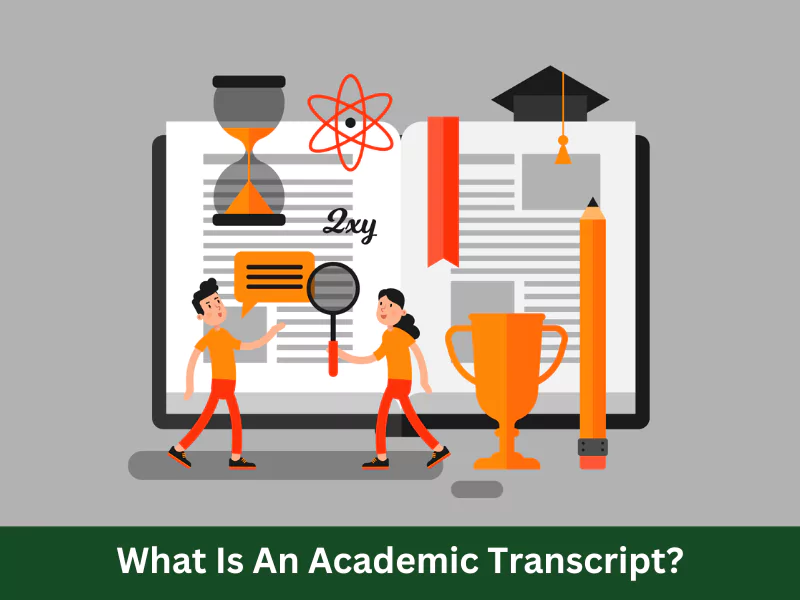 Doodle shows two kids questioning what is an academic transcript 