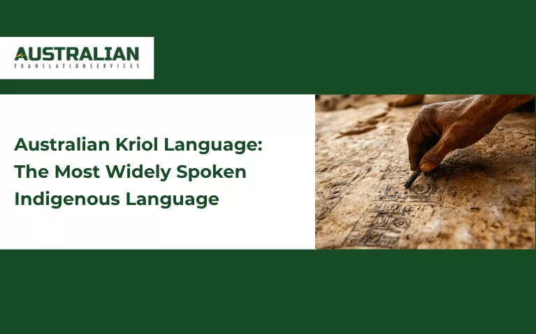 Australian Kriol language represented through Indigenous rock carvings and cultural heritage