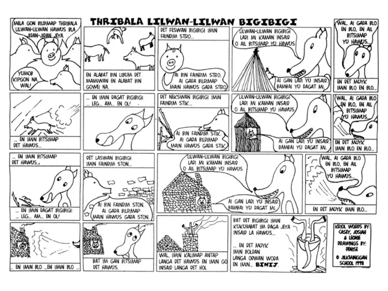 The image is showing the history of australian kriol language