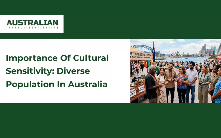 Banner image with text, Importance of Cultural Sensitivity: Diverse Population in Australia