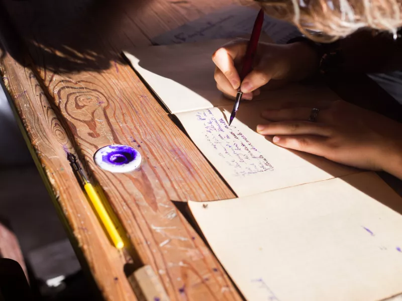 Australian Kriol language learner practicing Indigenous writing and language skills 